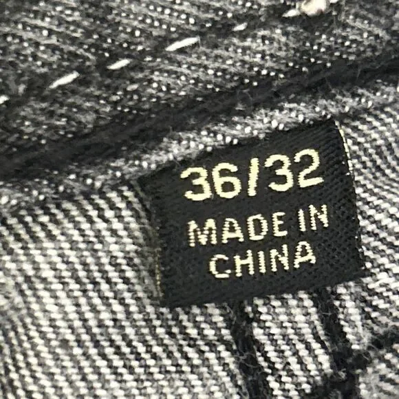 Karl Kani Gold Baggy Jeans Mens 36x32 Black Denim Hip Hop Y2K Jnco Southpole - Picture 5 of 7